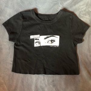 Brandy Melville black graphic crop top